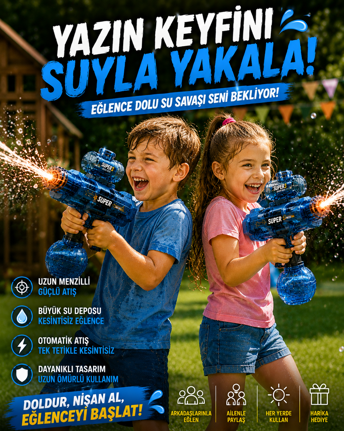 Şarjlı Otomatik Su Tabancası